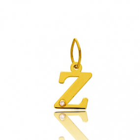 Pendentif or Jaune et diamant 0,01ct Initiale Z