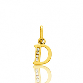 Pendentif or Jaune et Oxyde de Zirconium similaire