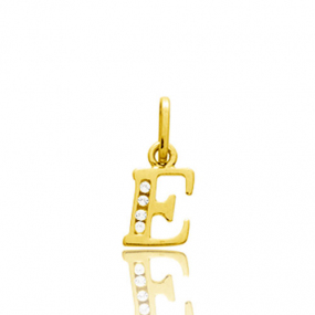 Pendentif or Jaune et Oxyde de Zirconium