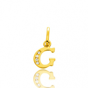 Pendentif or Jaune et Oxyde de Zirconium