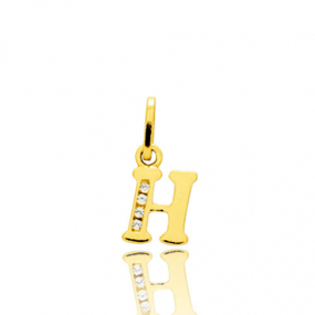 Pendentif or Jaune et Oxyde de Zirconium