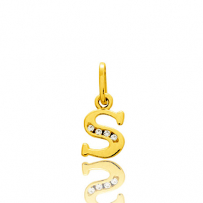 Pendentif or Jaune et Oxyde de Zirconium