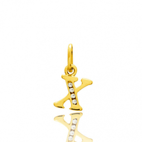 Pendentif or Jaune et Oxyde de Zirconium