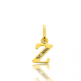 Pendentif or Jaune et Oxyde de Zirconium