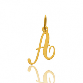 Pendentif or jaune Initiale A