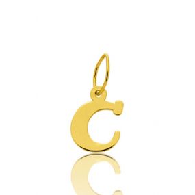 Pendentif or Jaune Initiale C