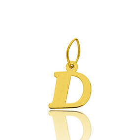 Pendentif or Jaune Initiale D