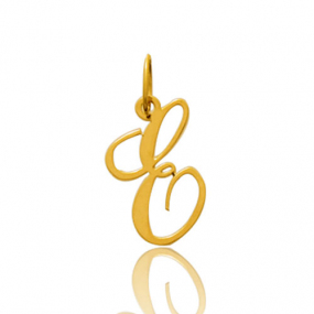 Pendentif or jaune Initiale E