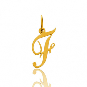 Pendentif or jaune Initiale F