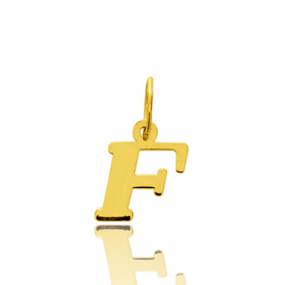 Pendentif or Jaune Initiale F