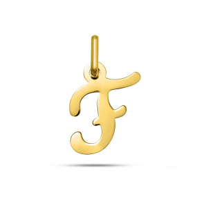 Pendentif or Jaune Initiale F