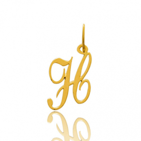 Pendentif or jaune Initiale H