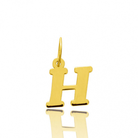 Pendentif or Jaune Initiale H