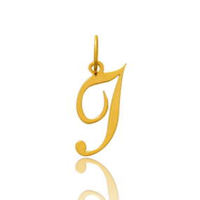 Pendentif or jaune Initiale I