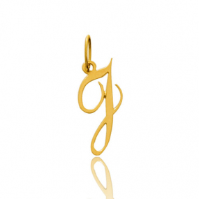 Pendentif or jaune Initiale J