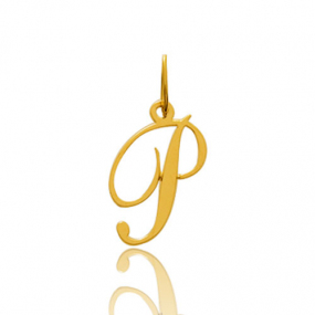 Pendentif or Jaune Initiale P