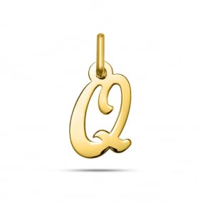 Pendentif or Jaune Initiale Q