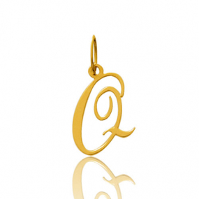 Pendentif or Jaune Initiale Q