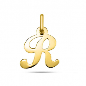 Pendentif or Jaune Initiale R