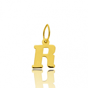 Pendentif or Jaune Initiale R similaire