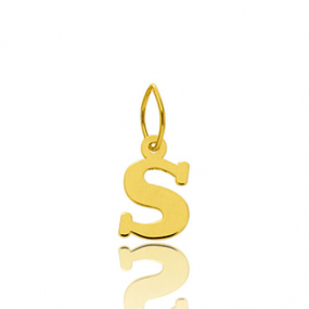 Pendentif or Jaune Initiale S