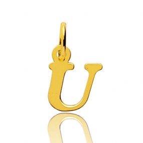 Pendentif or Jaune Initiale U