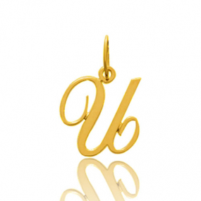 Pendentif or Jaune Initiale U