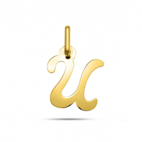 Pendentif or Jaune Initiale U