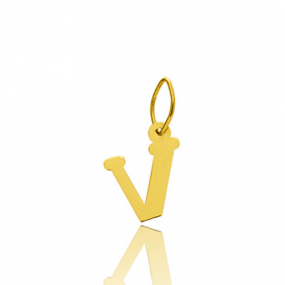 Pendentif or Jaune Initiale V similaire