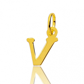 Pendentif or Jaune Initiale V