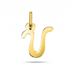 Pendentif or Jaune Initiale V