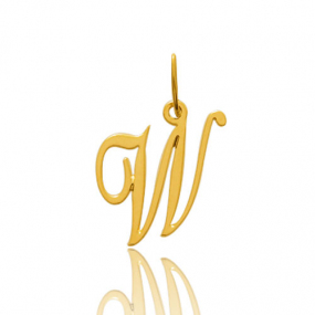 Pendentif or Jaune Initiale W