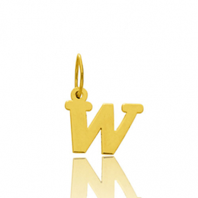 Pendentif or Jaune Initiale W