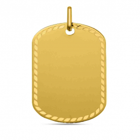 Pendentif or jaune plaque forme tonneau en compl�ment