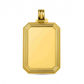 Pendentif or jaune plaque octogonale similaire