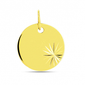 Pendentif or jaune rond lapid� similaire