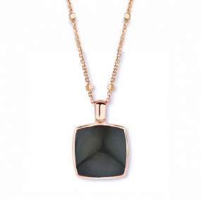 Pendentif quartz sur obsidienne arc en