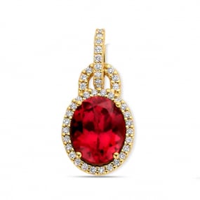 Pendentif Rhodolite et diamants similaire