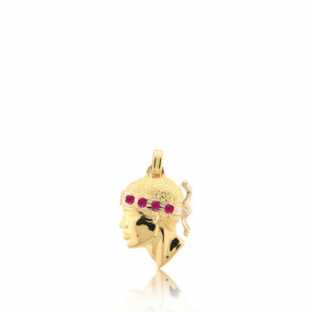 Pendentif tte de Maure rubis