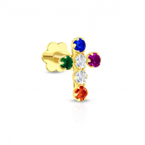 Piercing Labret croix - Oxyde de couleurs - 