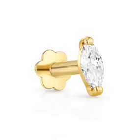 Piercing Labret - Oxyde de Zirconium marquise -