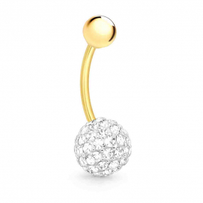Piercing nombril boule - Cristaux blancs similaire