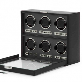 Remontoir Montre Wolf 1834 - Classic Viceroy 6 Piece Watch Winder - Black