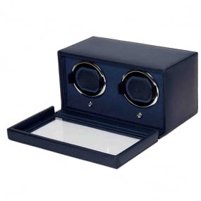 Remontoir Montre Wolf 1834 - Cub Double Watch Winder with Cover- Bleu Navy