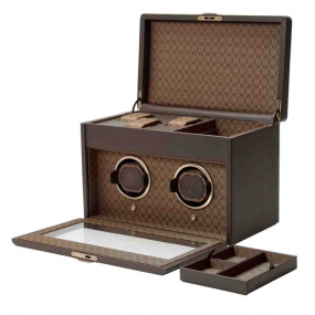 Remontoir Montre Wolf 1834 - Earth Double Watch Winder - Coffee