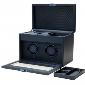 Remontoir Montre Wolf 1834 - Earth Double Watch Winder - Midnight blue