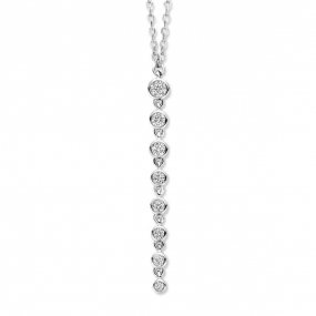 Collier Argent pendant serti d'oxyde de similaire