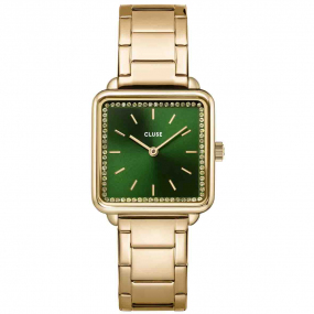 Ttragone Watch Steel stones Green, Gold