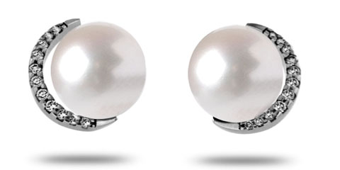 Boucle d oreille perle blanche