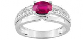 Bague de Fianailles Rubis et diamant
